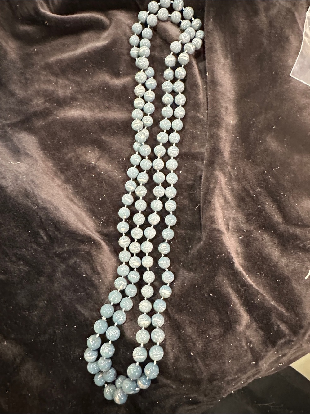 Triple-Strand Blue Beaded Necklace - Women Jewelry